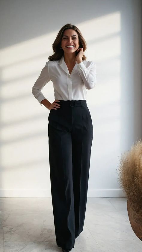 Unleashing Boss Vibes: 15 Business Woman Outfit Ideas for Every Occasion - TecArticles Business Professional Woman, Business Slacks Women, Classic Business Outfits Women, Hr Interview Outfit, Buissness Clothes Professional, Katrina Suits, Womens Slacks Outfits Business, Women’s Work Wear, Business Student Outfits