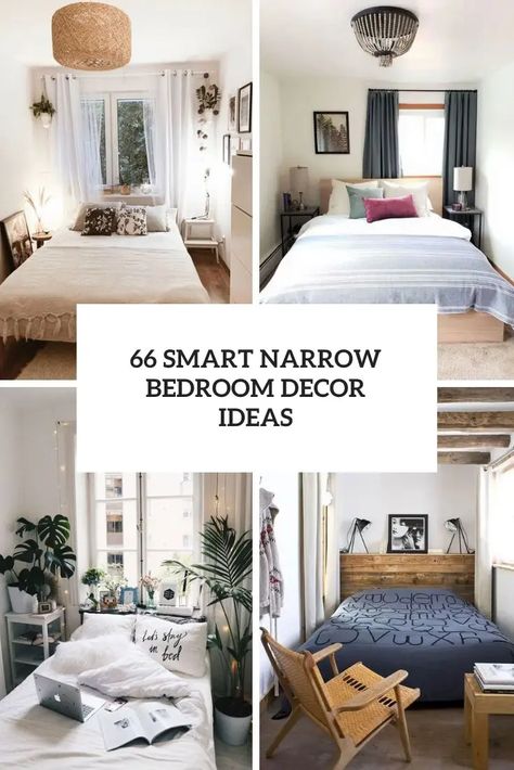 66 Smart Narrow Bedroom Decor Ideas - DigsDigs Large Narrow Bedroom Ideas, Tiny Narrow Bedroom Ideas, Narrow Rectangular Bedroom Ideas, Bedroom Ideas Narrow Room, Large Bed In Small Bedroom, Tight Space Bedroom Ideas, Long Bedroom Interior Design, 7x7 Bedroom Layout, Small Bedroom Layout Ideas 8x8