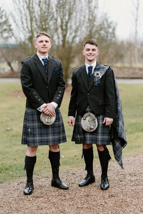 Kilt For Wedding, Scottish Kilt Wedding, Traditional Scottish Clothing Men, Blue Kilt Wedding, Irish Groom Attire, Unique Outfits For Men, Formal Kilt Outfit Men, Traditional Irish Clothing Men, Kilt Wedding Outfit