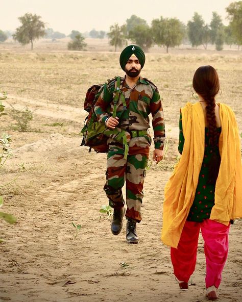 212.9k Likes, 1,077 Comments - Ammy Virk ( ਐਮੀ ਵਿਰਕ ) (@ammyvirk) on Instagram: “Sufna ❤️” Army Couple Photography, Army Status, Army Photography, Army Love Photography, Indian Army Quotes, Indian Army Special Forces, Army Couple Pictures, Indian Army Wallpapers, 15 August Independence Day