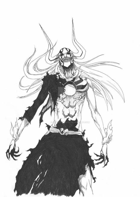 Bleach Tattoo, Ichigo Manga, Bleach Drawing, Bleach Anime Ichigo, Manga Tattoo, Hollow Form, Bleach Anime Art, Bleach Fanart, Bleach Characters