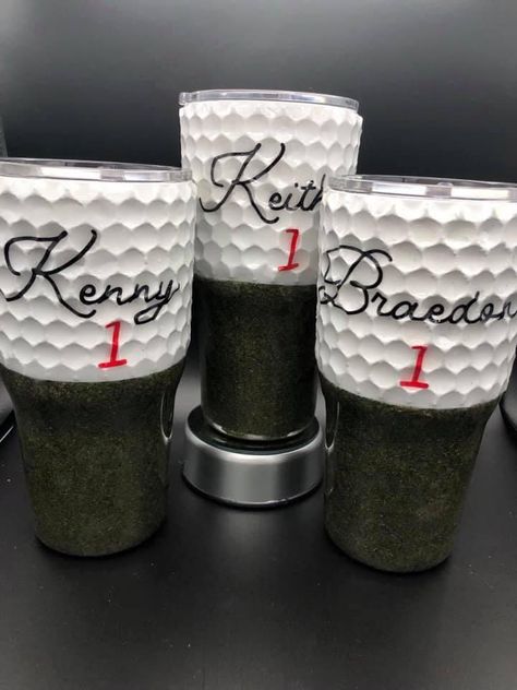 Golf Tumbler, Easy Crochet Headbands, Cookie Craft, Vinyl Tumblers, Cup Crafts, Custom Tumbler Cups, Tumbler Cups Diy, Diy Cups, Glitter Cups