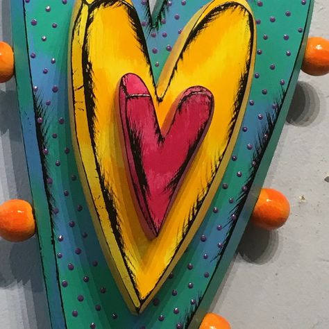 Funky Wall Decor, Love Is Everywhere, Plank Art, Wood Art Diy, Heart Journal, Heart Pillows, Whimsical Heart, Canvas Art Projects, Valentine Cards Handmade