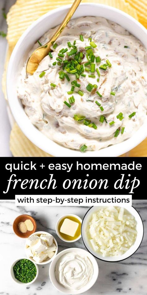 The Best Homemade French Onion Dip Recipe Recipe With French Onion Dip, Best French Onion Dip, Easy Dip With Cream Cheese, Best French Onion Dip Recipe, How To Make French Onion Dip, Sour Cream French Onion Dip, Diy French Onion Dip, Heluva Good Dip Recipe, Home Made Dips