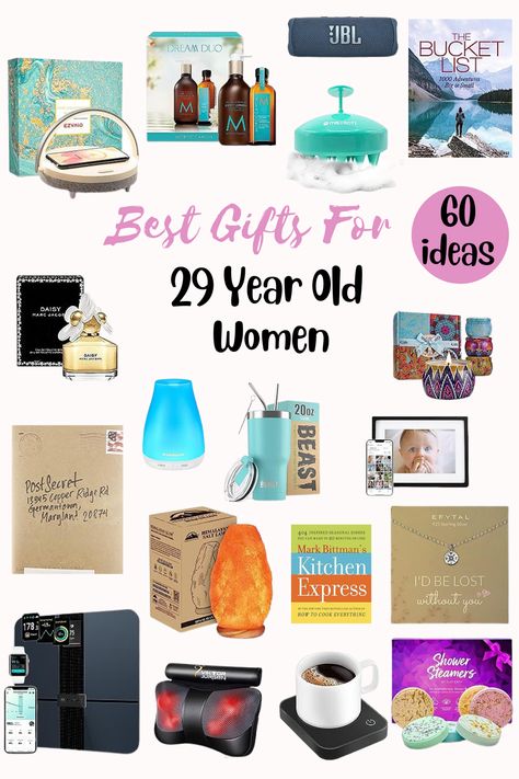 "Embrace the fabulous 29 with the perfect gifts! 🎁✨ Explore our curated list of gift ideas for the dynamic 29-year-old woman in your life. From sophisticated accessories to self-care luxuries, make her last year in her twenties memorable. Celebrate her journey into her thirties with the ideal presents! 🛍️🎈 #29thBirthdayGifts #GiftsForHer #Almost30" Gift Ideas For Thirty Year Old, Gifts For 29 Year Old Woman, Gifts For 28 Year Old Women, 29th Birthday Gift Ideas For Her, Birthday Gifts For 30 Year Old Daughter, Birthday Gifts For 29 Year Old Woman, Gift For 30 Year Old Woman, Gift Ideas For 30 Year Old Woman, Gifts For 30 Year Old Women