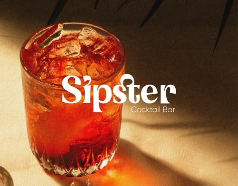 Visual Identity for Sipster Cocktail Bar Cocktail Marketing, Cocktail Branding Design, Bar Branding Design, Cocktail Branding, Cocktail Logo, Beverage Brand Identity, Cocktail Club Logo, Cocktail Bar Logo, Cocktail Bar Logo Design