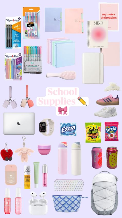 #school#preppy Preppy School Supplies Aesthetic, Preppy Supplies, Preppy High School, Back To School Preppy, Accessories Preppy, Middle School Supplies, Preppy School Supplies, Volleyball Wallpaper, School Preppy