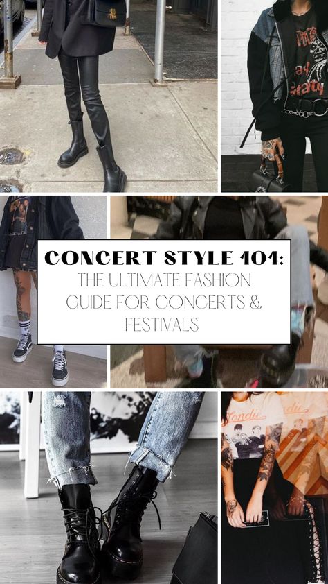 Rocker Chic Outfit Winter, Mid Size Rock Concert Outfits, What To Wear To A Band Concert, What To Wear To A Tool Concert, What To Wear To A Depeche Mode Concert, Rock Concert Outfit Jeans, Alternative Concert Outfit Winter, Cute Metal Concert Outfits, Outdoor Rock Concert Outfit Fall