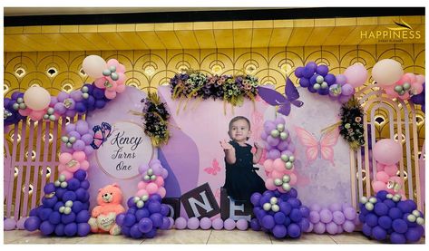 🦋 “She is like a butterfly; beautiful to look at but hard to catch.” 🦋 Butterfly wings with our pastel touch up and well designed backdrops 💫 Embracing pink and purple combinations for Kency’s First Birthday 🫰🏻 📞Contact Us: 8200397551 📞 . #birthday #birthdaygirl #firstbirthdayparty #firstbirthdayideas #birthdaydecor #birthdaydecoration #birthdaydecorations #birthdaydecorationideas #butterflydecor Purple Butterfly Birthday Theme, Backdrop Butterfly, Birthday Decors, Bday Decor, Butterfly Beautiful, Home Flower Decor, Balloons Decor, Gate Decoration, Baby Birthday Decorations