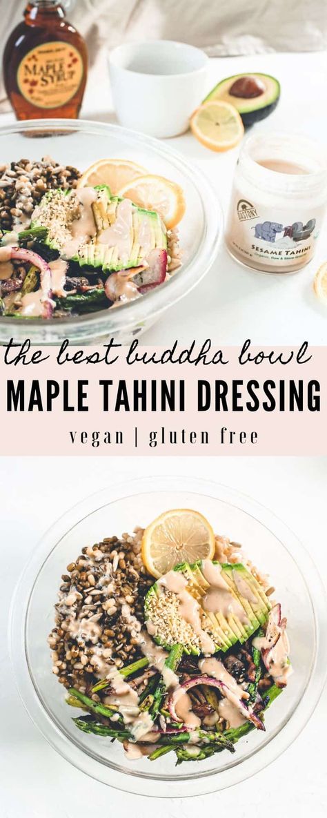 Maple Tahini Dressing, Balsamic Vinaigrette Recipe, Tahini Recipe, Vegan Buddha Bowl, Balsamic Recipe, Vinaigrette Recipe, Cranberry Salad, Vegan Sauces, Tahini Dressing