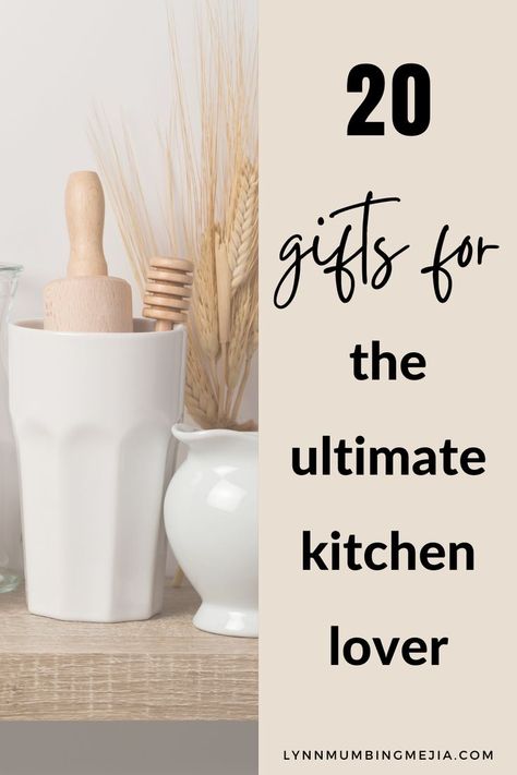 Are you in the middle of doing all your Christmas Shopping and you've got some food, kitchen, cooking lovers in your life? Check out the Ultimate Gift Guide for the Kitchen Lover in your life on the blog now! You can get kitchen gifts for him and her that they will love! Click the pin to read the full post on 20 Gift Ideas for the Ultimate Kitchen Lover! #kitchengifts #foodiegifts #cookinggifts #christmasgifts Best Kitchen Gifts Holidays, Kitchen Christmas Gifts Ideas, Kitchen Gifts For Mom, Christmas Kitchen Gift Ideas, Cooking Christmas Gifts, Kitchen Gifts Ideas, Cooking Gift Basket Ideas, Cooking Gift Ideas, Baking Gift Ideas