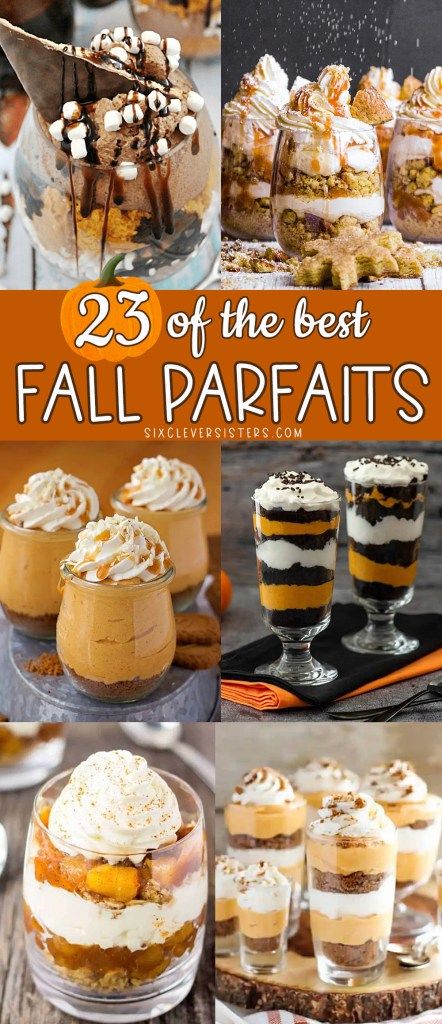 Mini Trifle Desserts Thanksgiving, Sweet Potato Parfait Recipe, Parfait In A Cup, Peach Cobbler Parfait Cups, Fall Dirt Cups, Fall Parfait Breakfast, Fall Shooter Desserts, Pumpkin Dessert Shooters, Halloween Parfait Cups