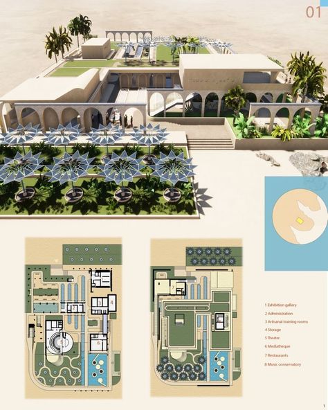 Cultural center of Marrakech, Morocco Plan Concept Architecture, Cultural Center Architecture, Landscape Design Competition, Morocco Art, Architecture Blueprints, Architecture Drawing Plan, Concept Models Architecture, Plans Architecture, Conceptual Architecture