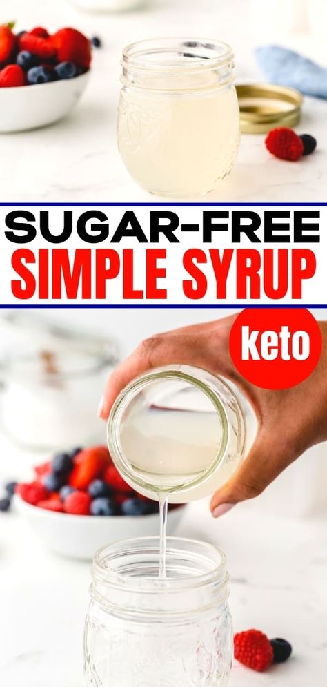 Keto Simple Syrup Monkfruit, Simple Syrup With Stevia, Healthy Simple Syrup, Allulose Simple Syrup, Keto Corn Syrup, Monkfruit Simple Syrup, Keto Simple Syrup Recipe, Healthy Simple Syrup Recipe, Monk Fruit Simple Syrup Recipe