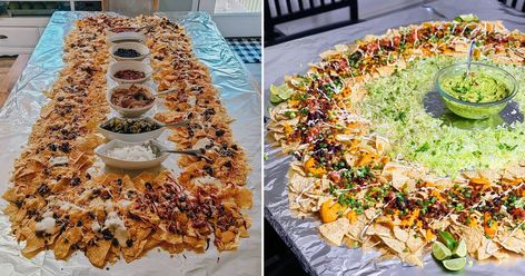 The Nacho Table Trend Is Still Going Strong on TikTok | POPSUGAR Food Nacho Bar Table Ideas, Nacho Table Bar, Table Taco Bar, Nachos On Table, Nachos On The Table, Nacho Table Ideas, Table Nachos Taco Bar, Nacho Dump Table, Table Nacho Bar