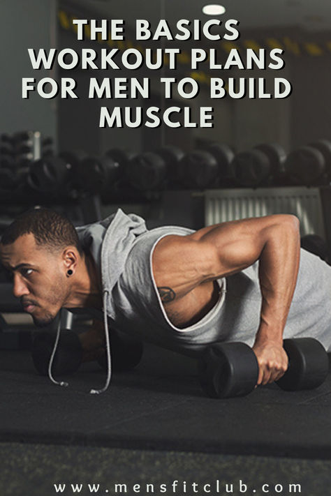 Illustration of a workout plan for men focused on building muscle, featuring compound exercises like bench presses, squats, deadlifts, and barbell rows. The plan highlights a structured approach with recommended sets, reps, and progression tips for increasing strength and muscle mass. The graphic emphasizes consistency, proper form, and recovery for optimal gains. Ideal for men looking to follow a targeted program to build lean muscle and improve overall strength. Gym Workouts Men Muscle Building, Meal Plan For Men Build Muscle, 3 Day Workout Plan Men, Home Exercise For Men, Workout For Men, Workout Plans For The Gym, Workout Plans For Men, Build Muscle Workout, 30 Minute Workout Gym