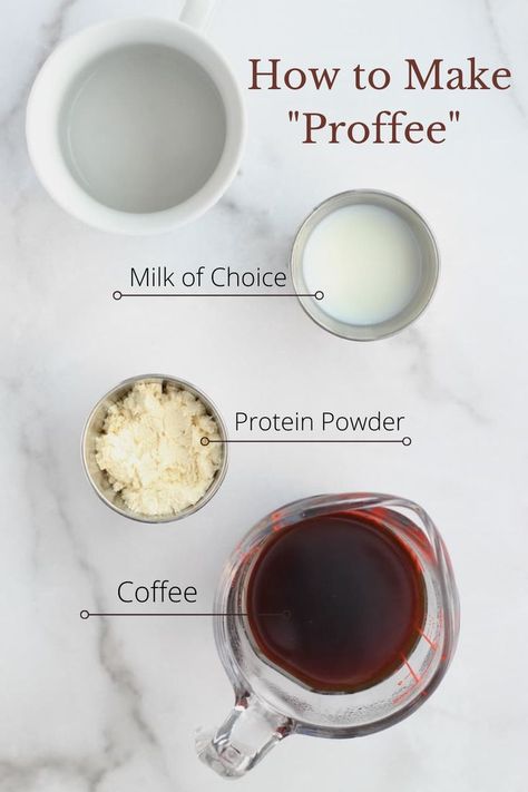 This 3-ingredient “proffee” protein coffee recipe is a healthy spin on a traditional latte. Customize with any protein powder of your choice. Instructions included for both hot and iced coffee. #ProteinCoffee #HealthyDrink #CheerfulChoices Coffee Protein Powder Recipes, Protein Creamer For Coffee, Hot Protein Coffee Recipes, Protein Powder Coffee Recipes, Hot Protein Coffee, Protein Powder Hacks, Hot Protein Drinks, Recipes For Vanilla Protein Powder, Iced Protein Coffee Recipe