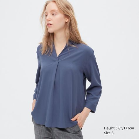 Uniqlo Women, Stylish Blouse, Women Shirts Blouse, Blouse Fabric, Nara, Uniqlo, Casual Looks, Shirt Blouses, Top Shirt