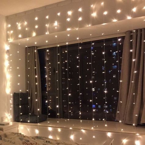 ً on Twitter: "… " Curtain Decoration, Led Curtain, Curtain String Lights, Dekorasi Kamar Tidur, Romantic Atmosphere, Teen Bedroom Decor, Curtain Lights, Cute Room Decor, Decor Outdoor