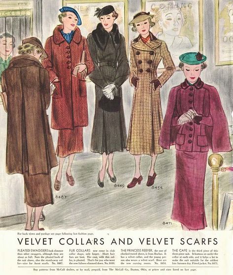 1930s fall winter coats | Fashion illustration of coats from… | Flickr 1930 Winter Fashion, 1930s Fashion Magazine, 1930s Coats Women, 1930s Winter Fashion, 1935 Fashion, 1930s Magazine, Pretty Suits, 30’s Fashion, Vintage Fashion 1930s