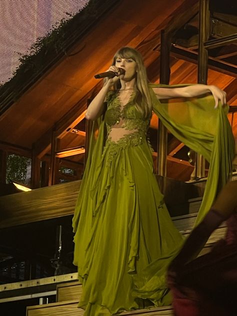 Green Folklore Dress, Taylor Swift Folklore Eras Tour, Folklore Outfit, Folklore Eras Tour, Folklore Dress, Taylor Swift Folklore, Taylor Outfits, All About Taylor Swift, Taylor Swift Funny