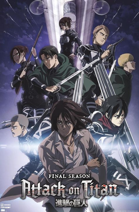 Trends International Attack on Titan: Season 4 - Key Visual 2 Wall Poster, 22.37" x 34.00", Unframed Version Watch Attack On Titan, Attack On Titan Season 4, Seasons Posters, Manga Naruto, Attack On Titan Season, Titans Anime, Key Visual, Trends International, Monkey D Luffy