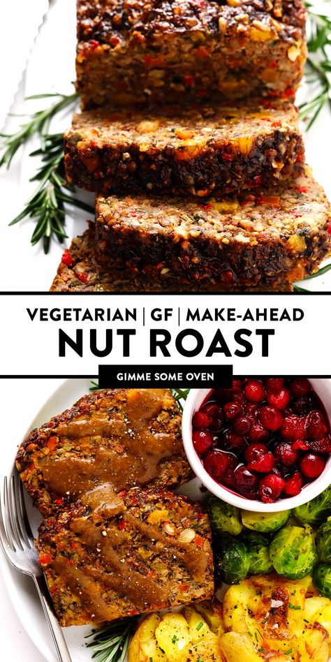 Nut Roast Recipe, Vegetarian Nut Roast, Vegan Nut Roast, Roasted Nuts Recipe, Nut Roast, Vegetarian Roast, Vegetarian Christmas, Vegetarian Main Course, Dinner Christmas