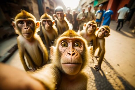 Seven Group Photo, Monkey Selfie Funny Faces, Monkey Pictures Funny, Animal Group Photo, 6 Monkeys Group Picture, Back Group Pictures, Monkey Group Photo, Two Monkeys Selfie, Funny Group Profile Pictures