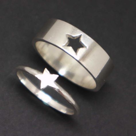 "Star Wedding and Engagement Ring. You will get a set of 2 rings or 1 ring of your choice. Please write your size at the personalize section. Base Material: 925 Sterling Silver Men Ring Depth: 7mm Women Ring Depth: 5mm Metal Stamped: 925 Thickness: 1.5mm Ring Size: We can make from US 4 - 14. We accept half-size. Please state after order. SPECIAL ANNOUNCEMENT 1. Please visit https://www.etsy.com/shop/yhtanaff for more designs. 2. Subscribe our newsletter to receive a Coupon Code for 10% discount His And Her Ring, Star Couple, Wedding And Engagement Ring, Bat Shape, Celestial Ring, Jewelry Accessories Ideas, New Rock, Funky Jewelry, Star Jewelry