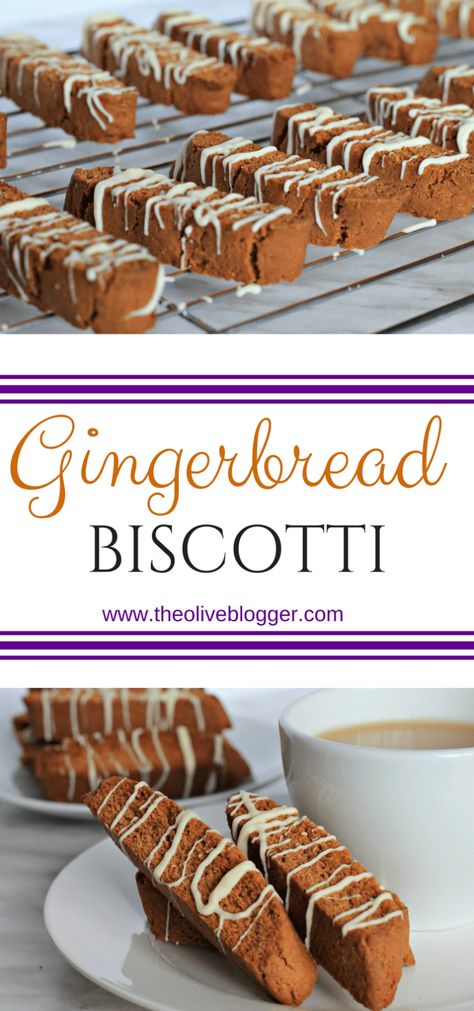 Gingerbread Biscotti - a fun take on a traditional Christmas cookie that everyone will love. The slight spice of the cookie goes well with a cup of coffee or tea. #Biscotti #Gingerbread #GingerbreadBiscotti #ChristmasCookies Gingerbread Biscotti Recipe, Best Biscotti Recipe, Christmas Biscotti, Gingerbread Biscotti, Traditional Christmas Cookies, Biscotti Cookies, Biscotti Recipe, Gingerbread Recipe, Traditional Christmas