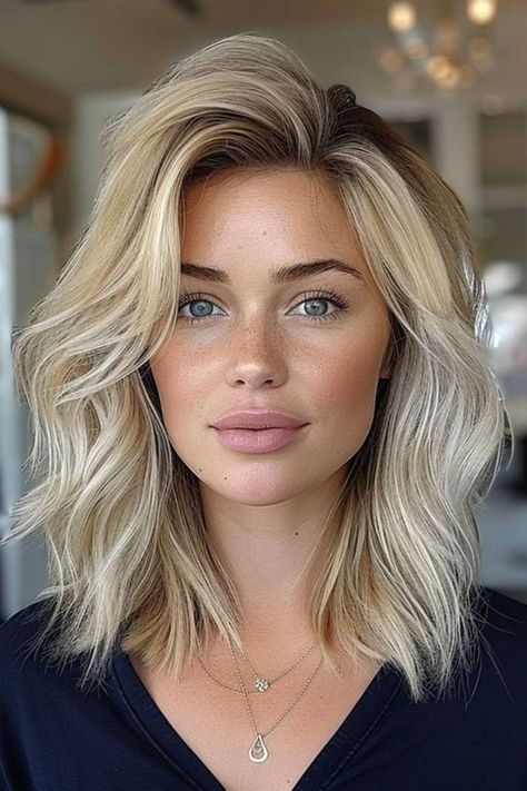 Choppy Layers hairstyle Longbob Hair, Choppy Haircuts, Glam Hair, Mid Length Hair, Long Blonde Hair, Shoulder Length Hair, Medium Length Hair Cuts, Hair Transformation, Hair Dos