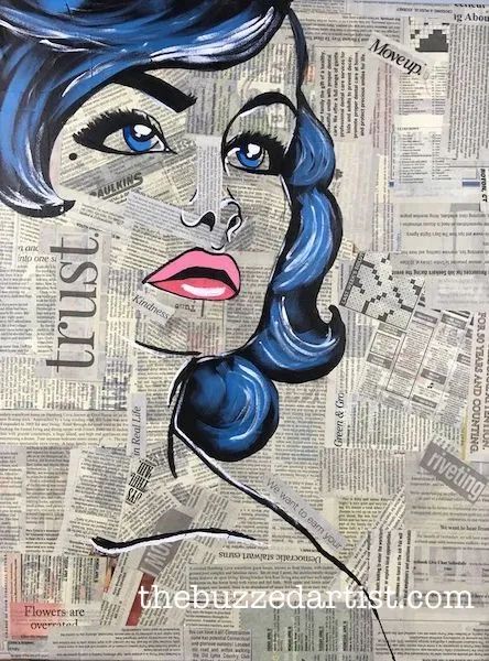 How to Make Newspaper Collage Pop Art Painting Pop Art Drawings Ideas, Batman Pop Art, Newspaper Drawing, Newspaper Painting, Newspaper Collage, Pop Art Collage, Newspaper Art, Pop Art Drawing, Collage Drawing