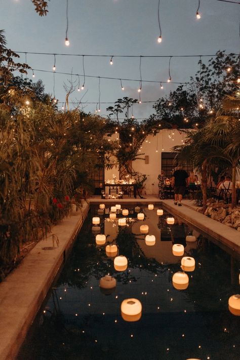 Backyard Engagement Parties, Pool Wedding, Tulum Wedding, Dream Wedding Decorations, Outdoor Wedding Decorations, Wedding Mood Board, Mexico Wedding, Wedding Mood, Wedding Deco