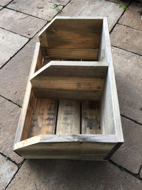 Rustic Wooden Fruit Vegetable Bin Fruit Bin Veggie Bin - Etsy UK What To Make With Pallets, Wooden Bin, Potato Box, Boutique Displays, Pallet Craft, Wooden Bins, Wooden Pallet Crafts, Vegetable Bin, Wooden Fruit