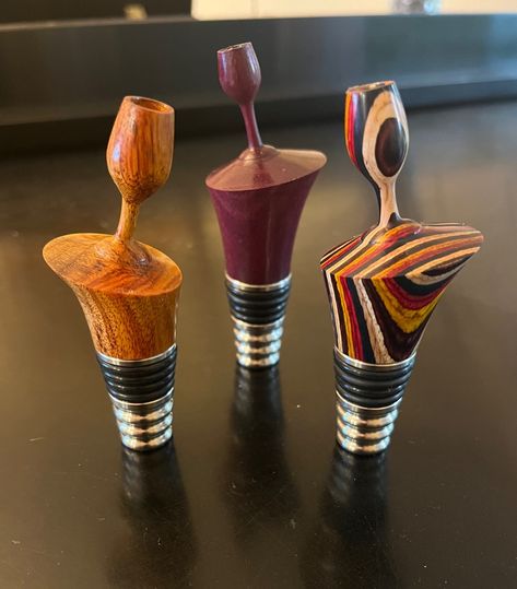 Wood Turning Bottle Stoppers, Wine Bottle Glass Holder, Woodturning Art, Turning Wood, Turned Art, Lathe Projects, Wood Turner, Wine Bottle Diy, Driftwood Crafts