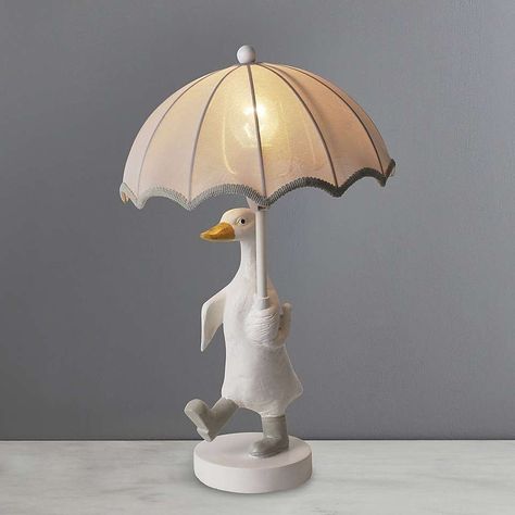 Duck Table, Cool Bedside Tables, Duck Lamp, Nursery Room Design, Kids Lamps, Nursery Room Inspiration, Table Lamp Design, Bedside Table Lamps, White Table Lamp