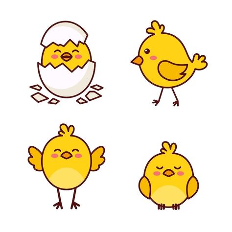 Chicken Drawing Simple Cute, Easter Chicken Drawing, Chicken Cute Drawing, Chick Drawing Cute, Baby Chicken Drawing, Chicken Illustration Cute, Baby Chick Tattoo, Chicken Doodle Drawing, Cute Chicken Tattoo