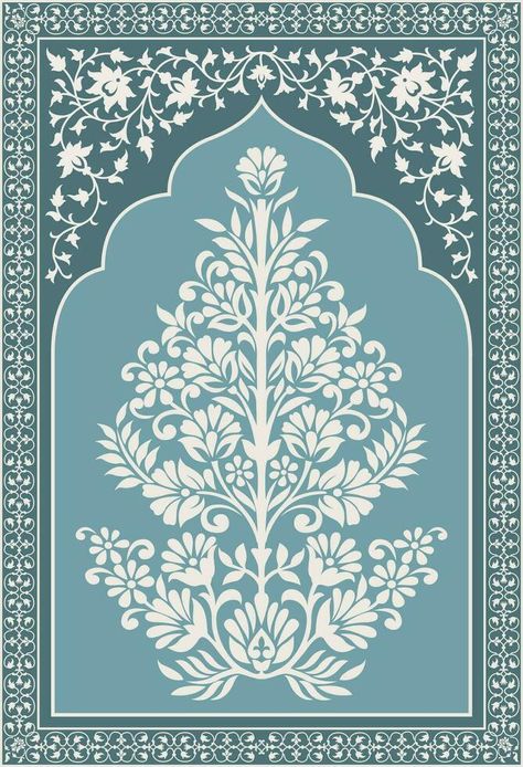 Mughal Print Pattern, Indian Patterns Textiles, Asian Design Pattern, Indian Floral Pattern, Mughal Flowers, Wedding Illustration Card, Digital Print Textiles, Indian Motif, Mughal Art Paintings