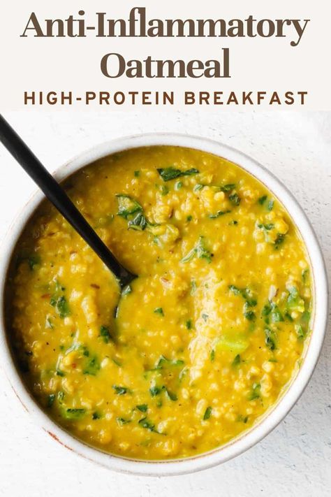 High-Protein Savory Oatmeal Breakfast Ideas Oatmeal Bowls, Vegan Ayurvedic Recipes, Savory Oats Recipes Breakfast, Oatmeal Uses, Healthy High Protein Savory Breakfast, High Protein Savoury Breakfast, High Protein High Fiber Breakfast Ideas, Oatmeal Recipes Dinner, Savoury Oatmeal Breakfast