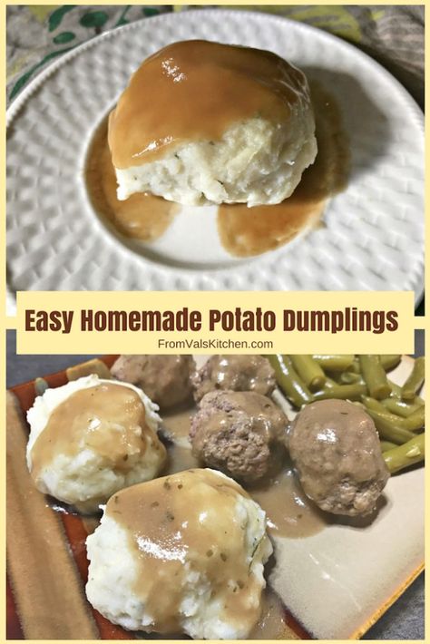 Potatoe Dumpling, Potatoe Dumplings, Potato Dumplings German, Potato Dumplings Recipe, Potato Dumpling Recipe, Easy Crescent Roll Recipes, Potato Balls Recipe, Drop Dumplings, Easy German Recipes