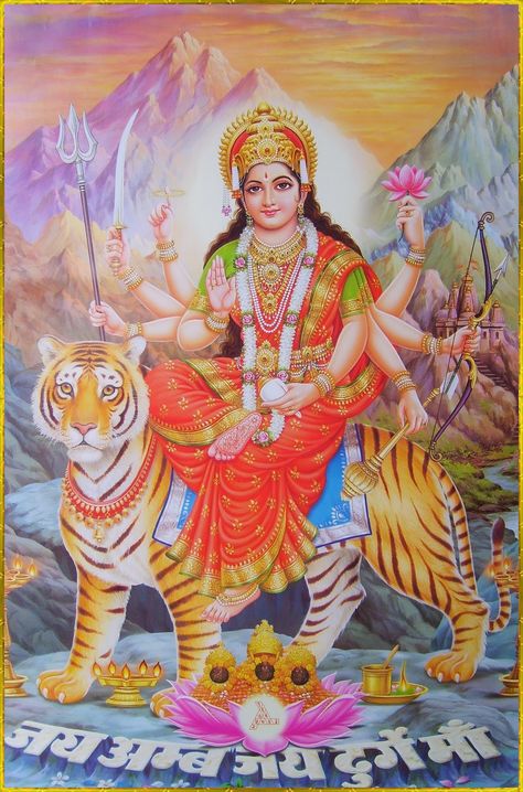 Maa Vaishnodevi Om Gam Ganapataye Namaha, Hindu Goddesses, Maa Laxmi, Ambe Maa, Durga Ma, Durga Mata, Durga Ji, Durga Picture, Durga Kali