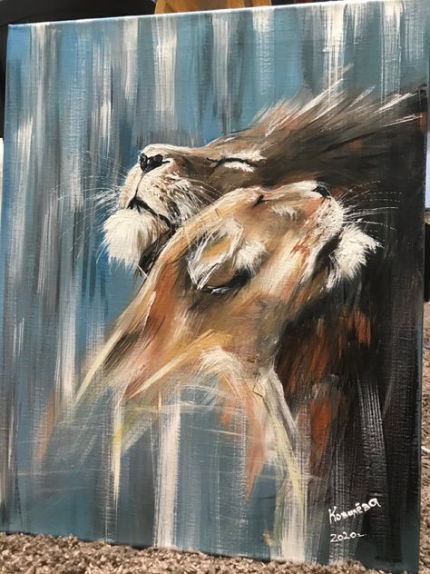 Painting Animals Acrylic, Painting Ideas On Canvas Animals, Acrylic Lion Painting, Acrylic Painting Animals, Lions Painting, Lion Painting Acrylic, Abstract Lion Painting, Animal Acrylic Painting, Lion Paintings