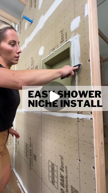 Recessed Shampoo Niche, Corner Shelf In Shower Tile, Diy Shower Niche Built Ins, How To Make A Shower Niche, Installing Tile Shower Walls, How To Tile Shower Niche, Tile Shelves In Shower Built Ins, Small Shower Niche Ideas, Bathroom With Niche Ideas