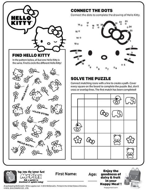 Hello Kitty Book, Hello Kitty Games, Hello Christmas, Hello Kitty Colouring Pages, Hello Kitty Printables, Hello Kitty Birthday Party, Hello Kitty Crafts, Kitty Coloring, Printable Puzzles