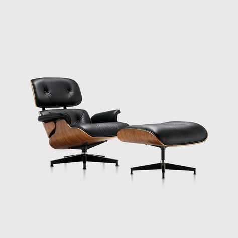 The Eames Lounge Chair and Ottoman get better with age, in part because of how they are made. From the innovative hardware that fastens the cushions to the shell without marring the appearance of the wood to the fact that each piece continues to be assembled by hand, the combination of craft and manufacturing consistency results in pieces that are genuinely authentic. #loungechair #ottoman #classicfurniture #iconicfurniture #vintage #luxuryfurniture #interiordesign #homeinterior Herman Miller Eames Lounge Chair, Herman Miller Chair Eames, Herman Miller Eames, Lounge Chair And Ottoman, Charles Ray, Black Ottoman, Ottoman Design, The Local Project, Charles & Ray Eames