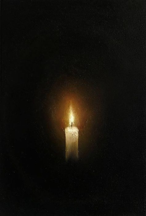 Candle In The Dark, Candle Drawing, Dark Paintings, Creation Art, Candle Art, Chiaroscuro, Light Painting, Art Oil, Light Art