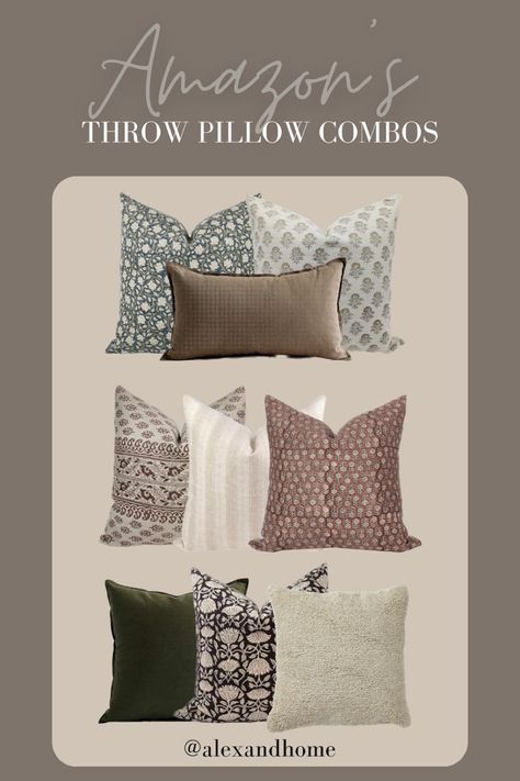 Amazon throw pillow combos! Follow my shop @alexandhome on the @shop.LTK app to shop this post and get my exclusive app-only content! #liketkit #LTKhome @shop.ltk https://liketk.it/4j92H Greige Couch Throw Pillows, Target Throw Pillow Combinations, Pillows Amazon, Bed Throw Pillows Color Combos, Vintage Pillows Amazon, Throw Pillows For Beige Sectional, Farmhouse Pillow Combinations, Winter Couch Pillows, Sectional Throw Pillows