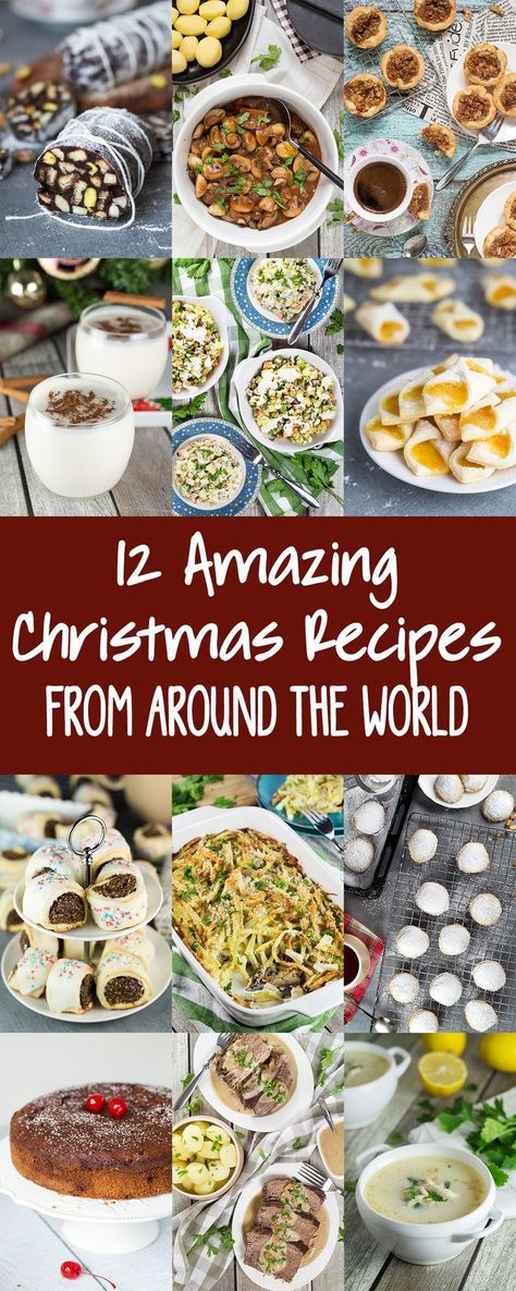 12 Amazing Christmas Recipes From Around The World for your holiday table. Everything from drinks and desserts to main dishes! #Christmas | http://cookingtheglobe.com Creative Christmas Food, Christmas Main Dishes, Traditional Christmas Food, Around The World Food, Recipes From Around The World, Christmas Eve Dinner, Christmas Food Dinner, Holiday Recipes Christmas, Christmas Dishes