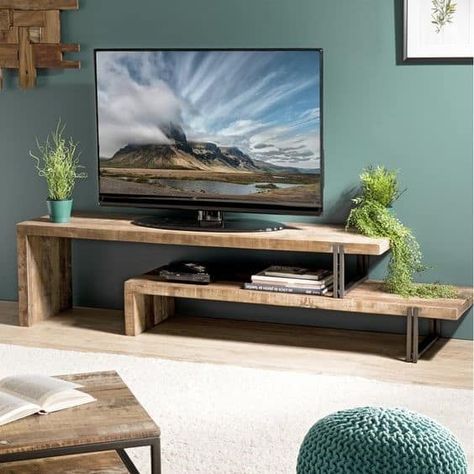 Top 15 Unique DIY TV Stands Ideas 2021 - Tattooed Martha Tv Stand Decor, Suport Tv, Diy Tv Stand, Wooden Tv Stands, Diy Tv, Furniture Design Living Room, Tv Stand Wood, Living Room Tv Stand, Tv Decor