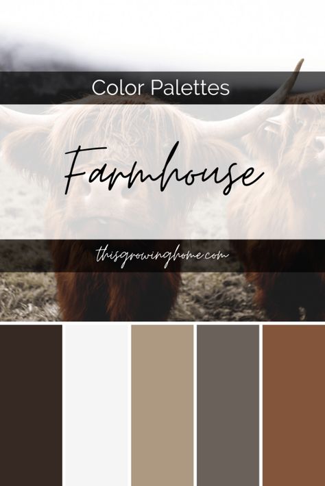 Western Home Interior Wall Colors, Farmhouse Palette Paint Colors, Rustic Interior Color Schemes, Earthy Farmhouse Color Palette, Barndominium Interior Color Schemes, Western Living Room Colors, Western Paint Palette, Rustic Office Color Scheme, Farmhouse Color Palettes